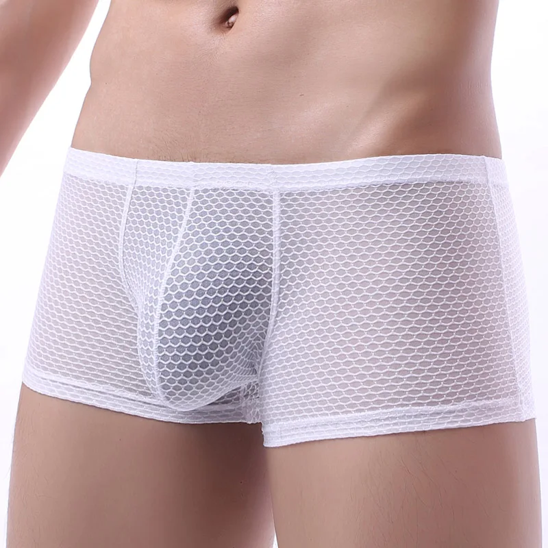 

Sexy Men Boxer Shorts Men Thin See-through Underwear Man Sexy Low Rise Bulge Underpants Male Panties Slips Homme Boxershorts