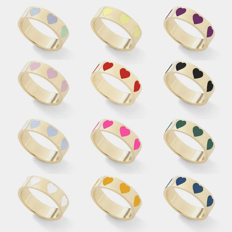 Wholesale Jewelry New Colorful Ring for Women Glossy Dripping Love Heart Rings Peach Heart Ring Exquisite Wild Trend Jewelry
Wholesale Jewelry New Colorful Ring for Women Glossy Dripping Love Heart Rings Peach Heart Ring Exquisite Wild Trend Jewelry