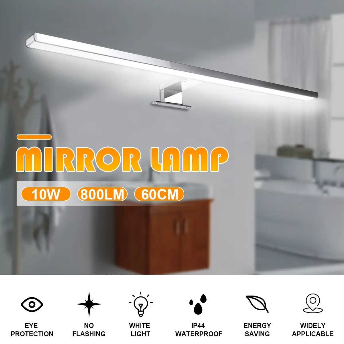 10W 800LM longer Led Mirror Wall Lamp White Wall Light 60cm Waterproof Aluminum Lighting Bathroom Restroom Mirror Makeup Light
10W 800LM longer Led Mirror Wall Lamp White Wall Light 60cm Waterproof Aluminum Lighting Bathroom Restroom Mirror Makeup Light
