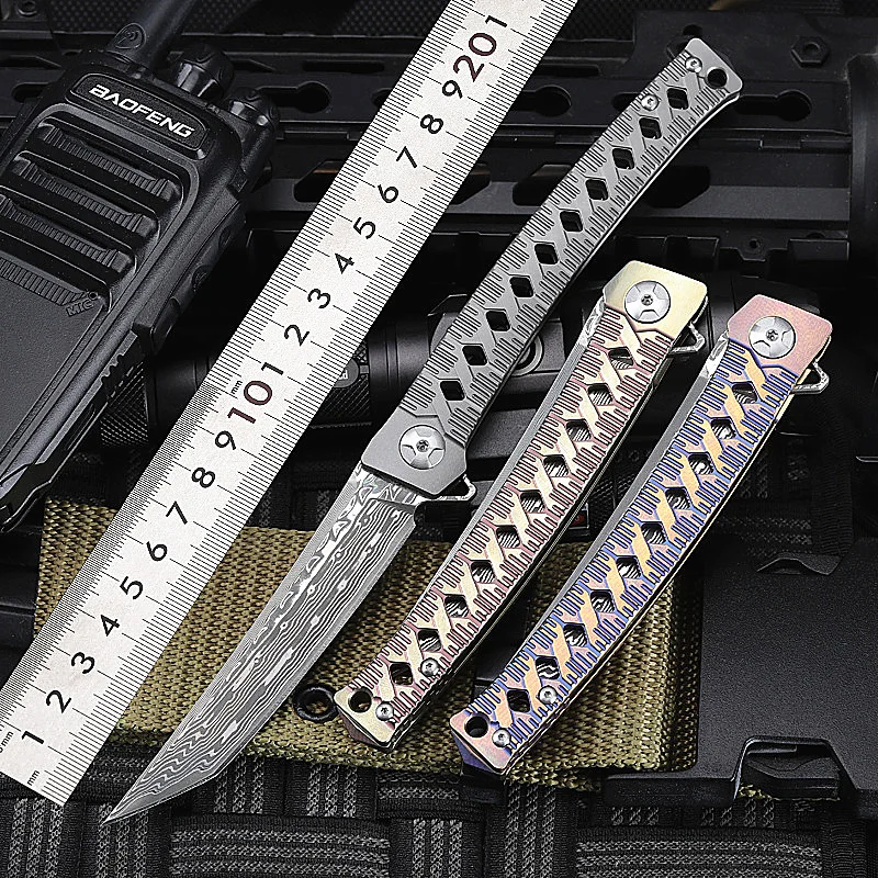 New Outdoor Fixed Tactical Folding Knife Damascus Steel Titanium Alloy TC4 Survival Camping Hunting Military Knives EDC Tools
New Outdoor Fixed Tactical Folding Knife Damascus Steel Titanium Alloy TC4 Survival Camping Hunting Military Knives EDC Tools
