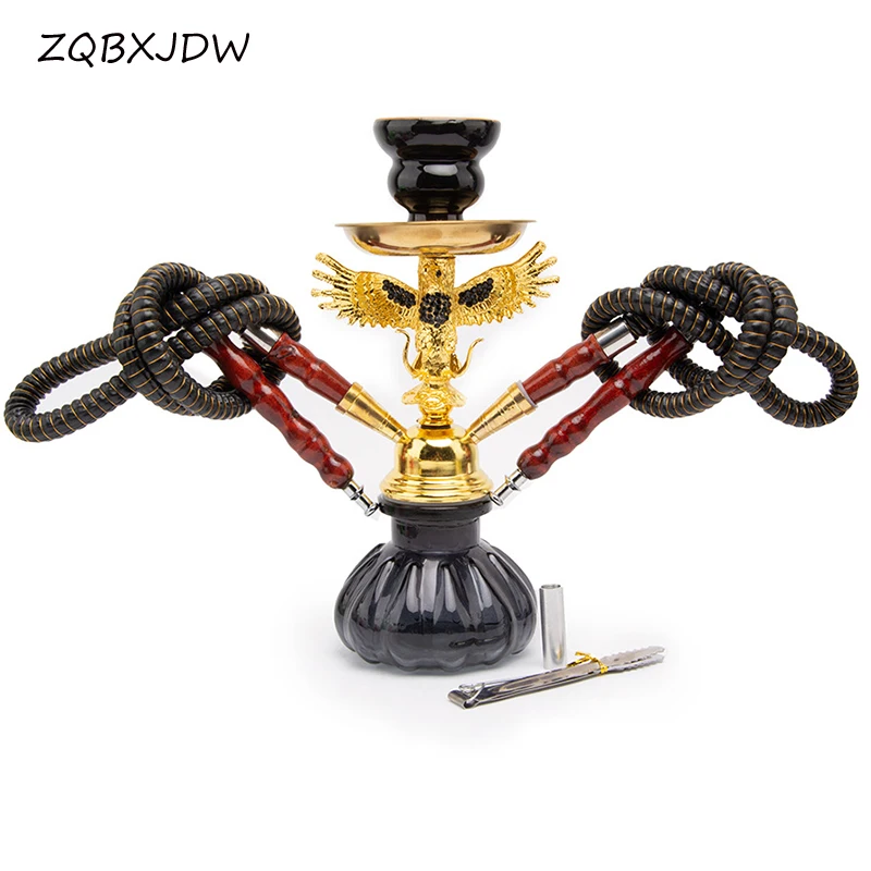 2021 Arabian Hookah Small Double Pipe Eagle Fitting Pot Nagil Kachinba Factory Direct Supply Smoke Chicha Shisha Hookah Set Gift
2021 Arabian Hookah Small Double Pipe Eagle Fitting Pot Nagil Kachinba Factory Direct Supply Smoke Chicha Shisha Hookah Set Gift