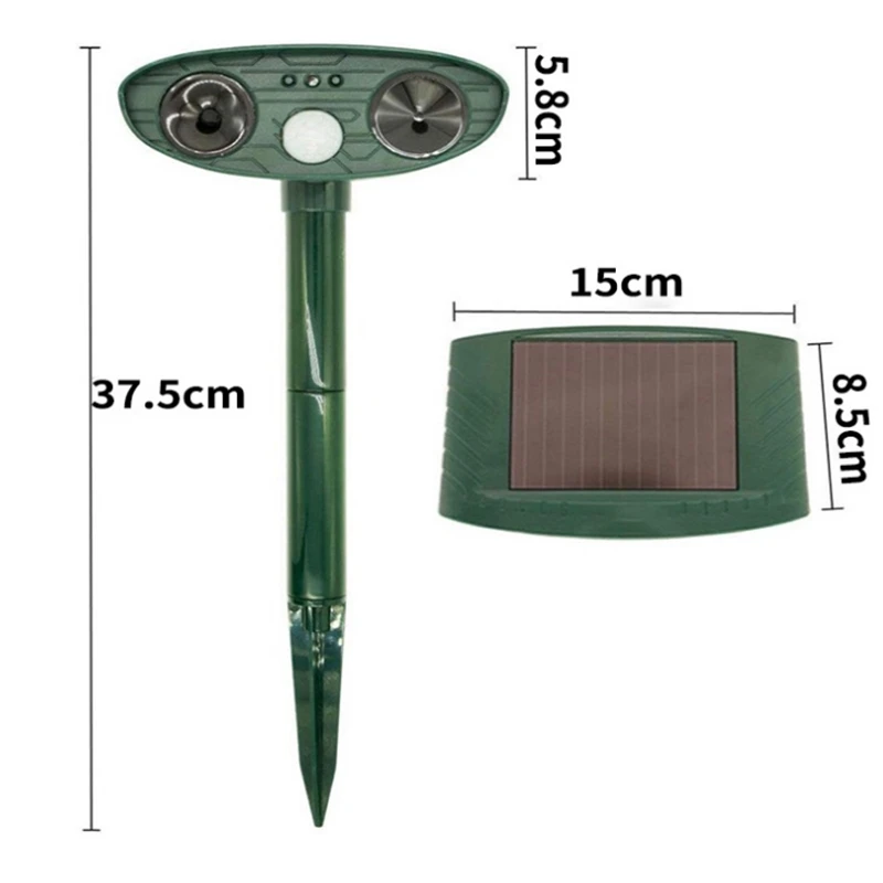 Solar Animal Repeller Infrared Ultrasonic Cat and Dog Repeller Frequency Conversion Electronic Automatic Mouse Repeller
Solar Animal Repeller Infrared Ultrasonic Cat and Dog Repeller Frequency Conversion Electronic Automatic Mouse Repeller