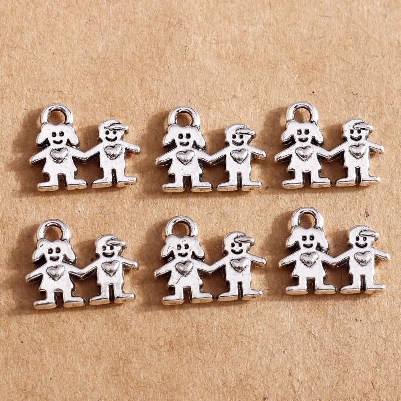 20pcs 14*11mm Alloy Cute Love Couples Charms Pendants for Making Necklace Bracelets Earrings DIY Handmade Jewelry Findings
20pcs 14*11mm Alloy Cute Love Couples Charms Pendants for Making Necklace Bracelets Earrings DIY Handmade Jewelry Findings