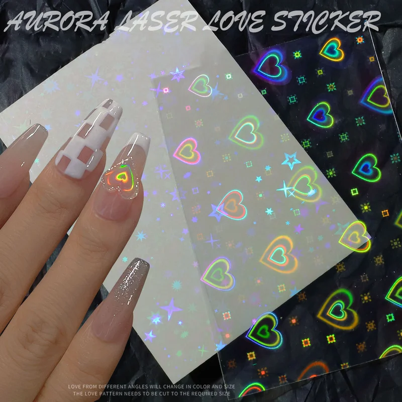 1Sheets Dynamic Heart 3D Nail Stickers Holographic Adhesive Sliders Gradient Nail Art Accessories DIY Flashing Heart Decals
1Sheets Dynamic Heart 3D Nail Stickers Holographic Adhesive Sliders Gradient Nail Art Accessories DIY Flashing Heart Decals