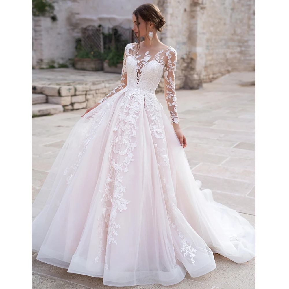 Romantic Lace A Line Wedding Dress 2021 Long Sleeve Appliques V Neck Bridal Mariage White Bride Gowns Vestido De Noiva
Romantic Lace A Line Wedding Dress 2021 Long Sleeve Appliques V Neck Bridal Mariage White Bride Gowns Vestido De Noiva