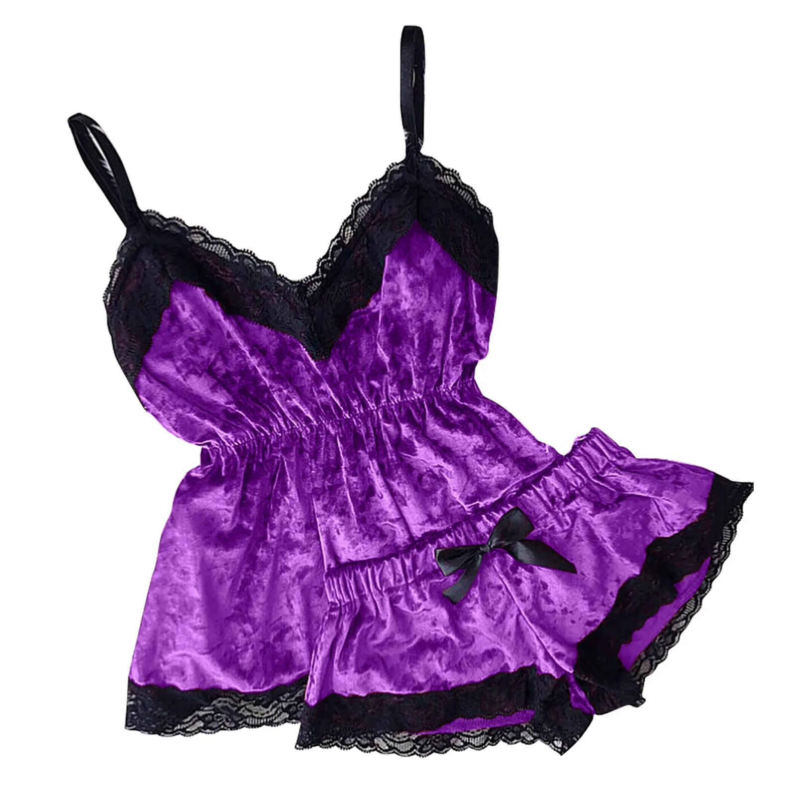 Women V-neck Eyelash Lace Sexy Stain Camisole Pajamas Bowknot Shorts Set Lace Sexy Pajamas Multicolor Fashion
Women V-neck Eyelash Lace Sexy Stain Camisole Pajamas Bowknot Shorts Set Lace Sexy Pajamas Multicolor Fashion