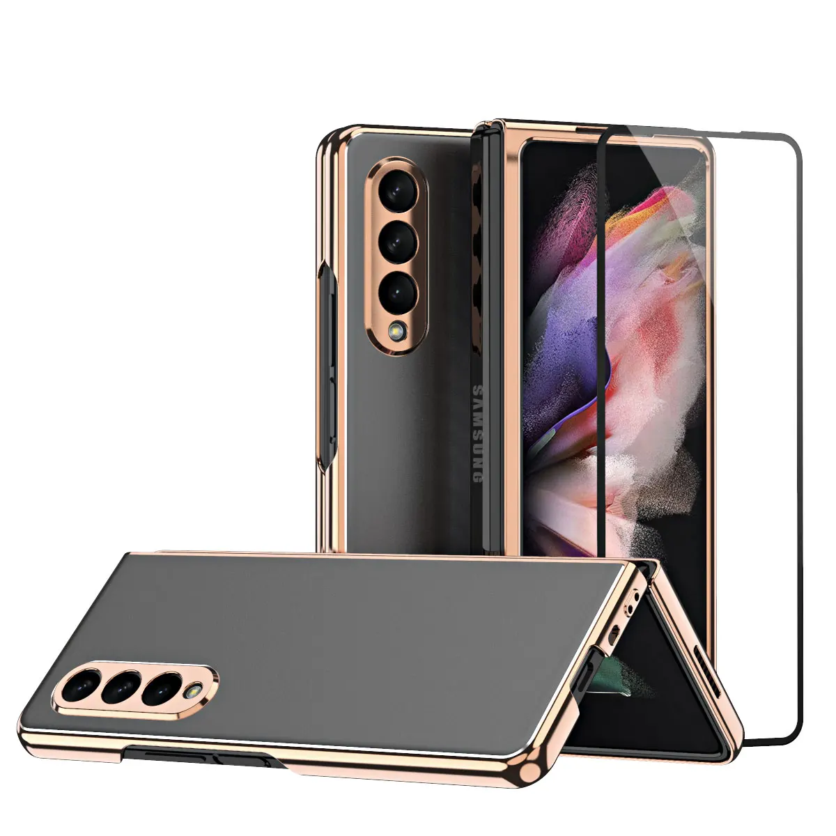 Модный чехол с полным покрытием для Samsung Galaxy Z Fold3 5G Fold 3 с закаленным стеклом, Защитная пленка для экрана 
Модный чехол с полным покрытием для Samsung Galaxy Z Fold3 5G Fold 3 с закаленным стеклом, Защитная пленка для экрана