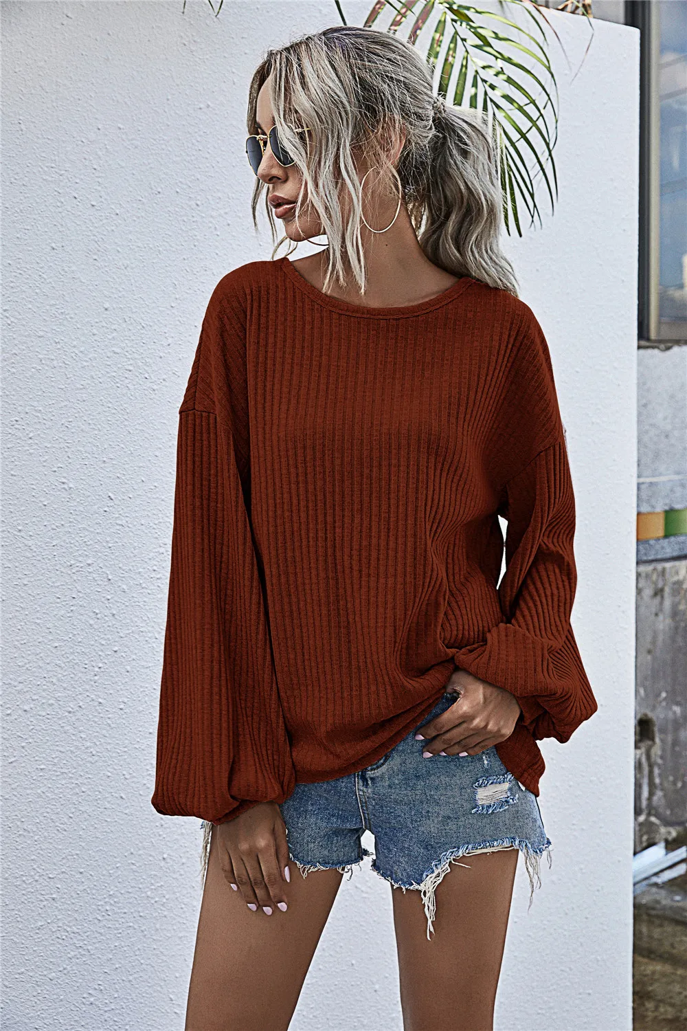 Knitted Sweaters Womens Long Lantern Sleeve Autumn Winter Fashion Pullover Jumpers Tops Female Oversize O-neck Sweater Women 
Knitted Sweaters Womens Long Lantern Sleeve Autumn Winter Fashion Pullover Jumpers Tops Female Oversize O-neck Sweater Women