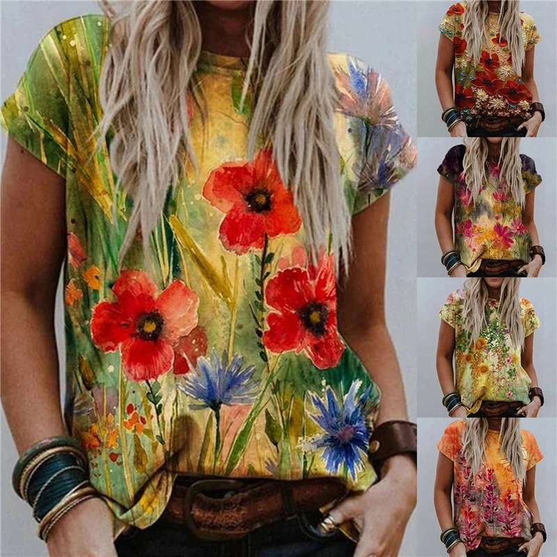 Women Fashion T-Shirts Turtleneck Round Neck Abstract Picture Print Street Tops Hipster Short-Sleeved Multicolor Loose T-Shirt
Women Fashion T-Shirts Turtleneck Round Neck Abstract Picture Print Street Tops Hipster Short-Sleeved Multicolor Loose T-Shirt