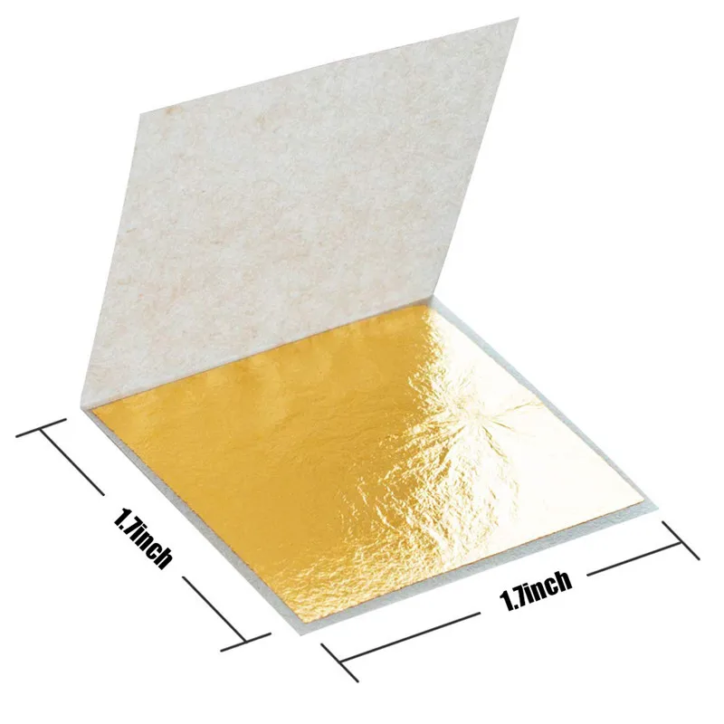 10 Pcs 24K Gold Foil Leaf Sheets for Art Crafts Design Gilding Framing Scrap 1.7 x 1.7inch Premium Golden Edible Gold Leaf Sheet
10 Pcs 24K Gold Foil Leaf Sheets for Art Crafts Design Gilding Framing Scrap 1.7 x 1.7inch Premium Golden Edible Gold Leaf Sheet