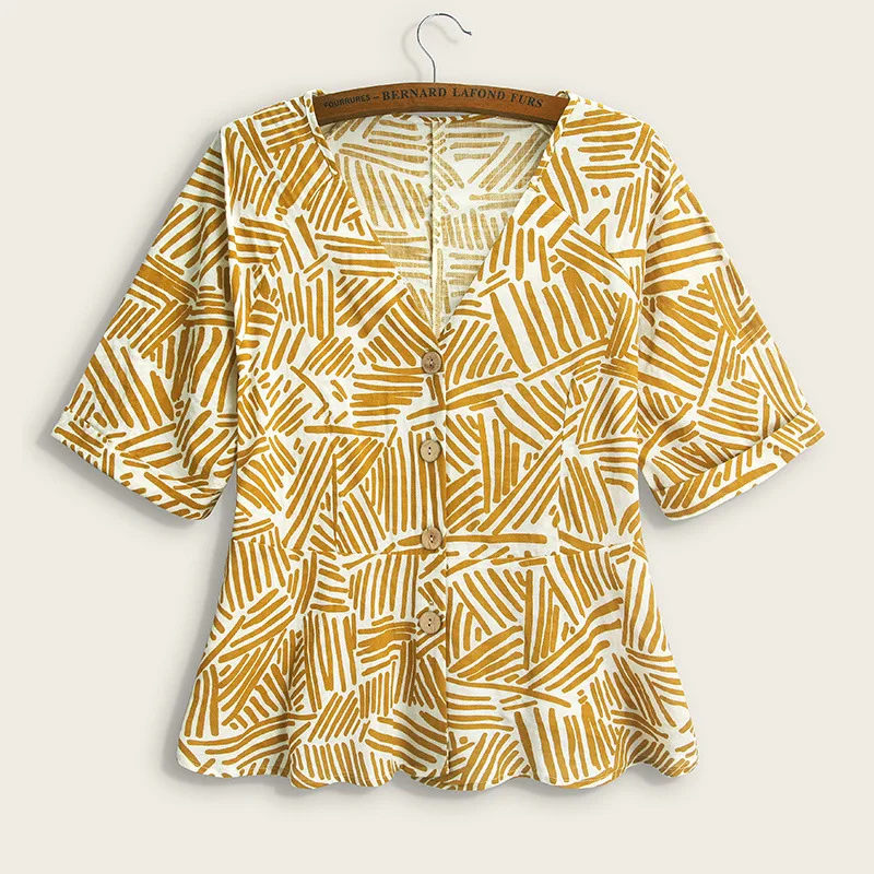 XL to 4XL Plus Size Blouse Mom Clothing Striped Print V-neck Casual Beach Summer Shirts Women Tops Blusas Mujer
XL to 4XL Plus Size Blouse Mom Clothing Striped Print V-neck Casual Beach Summer Shirts Women Tops Blusas Mujer