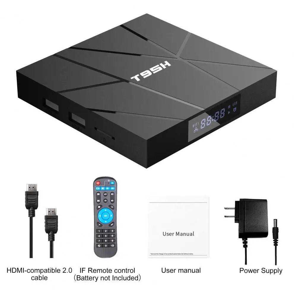 T95H Allwinner H616 Smart Android 10.0 TV Box 4GB RAM 64GB ROM Set Top Box 2.4G WiFi Bluetooth 100M LAN 6K Media Player
T95H Allwinner H616 Smart Android 10.0 TV Box 4GB RAM 64GB ROM Set Top Box 2.4G WiFi Bluetooth 100M LAN 6K Media Player