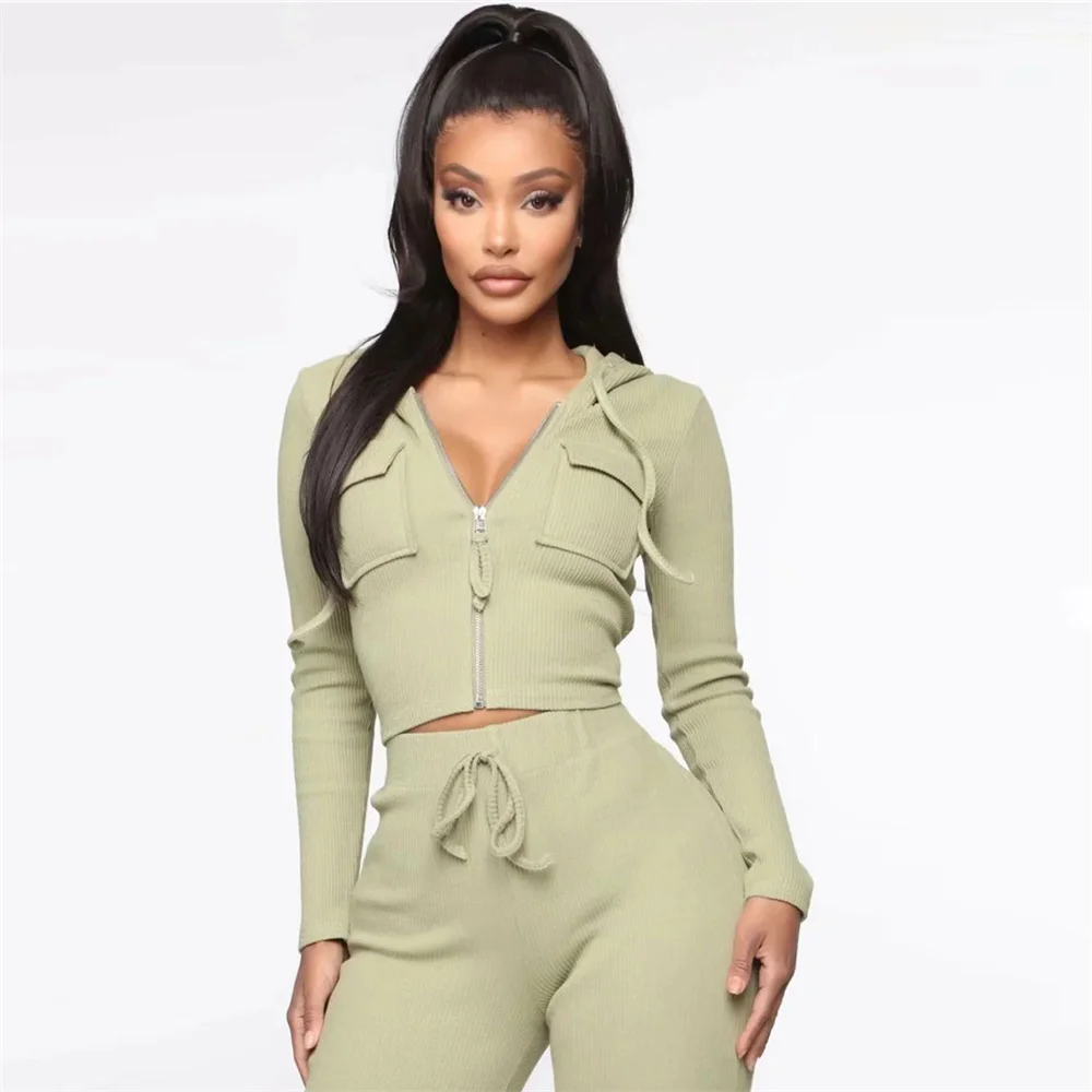 Women's Autumn Solid Color Pants Suit Casual Simple Sports Style Pocket Decoration Jacket Trousers Fashion Two-piece Suit 2021
Women's Autumn Solid Color Pants Suit Casual Simple Sports Style Pocket Decoration Jacket Trousers Fashion Two-piece Suit 2021