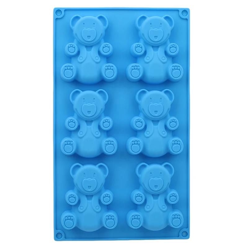 6 Holes 3D Lovely Bear Form Cake Mold Silicone Mold Baking Tools Kitchen Fondant Cake Mold Blue Color Baking Supplies
6 Holes 3D Lovely Bear Form Cake Mold Silicone Mold Baking Tools Kitchen Fondant Cake Mold Blue Color Baking Supplies