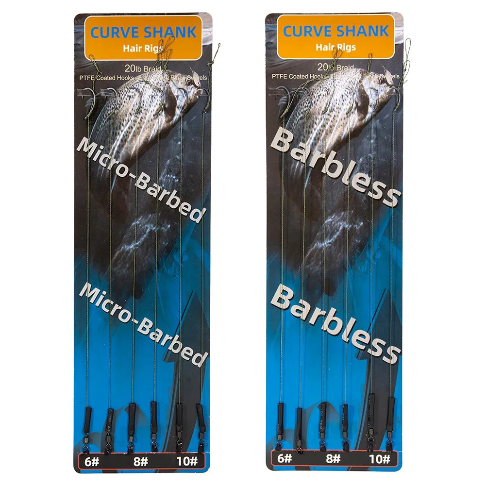 6 X Carp Fishing Ready Tied Hair Rigs Barbless/Barbed Hooks Link Terminal Tackle 6/8/10# Staineless Steel Rolling Swivel
6 X Carp Fishing Ready Tied Hair Rigs Barbless/Barbed Hooks Link Terminal Tackle 6/8/10# Staineless Steel Rolling Swivel
