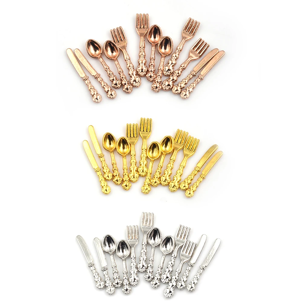 12Pcs Simulation Mini Cutlery Set Dollhouse Furniture 1:12 Scale Fork Knife Spoon Miniature Tableware Cookware Doll Accessorie
12Pcs Simulation Mini Cutlery Set Dollhouse Furniture 1:12 Scale Fork Knife Spoon Miniature Tableware Cookware Doll Accessorie