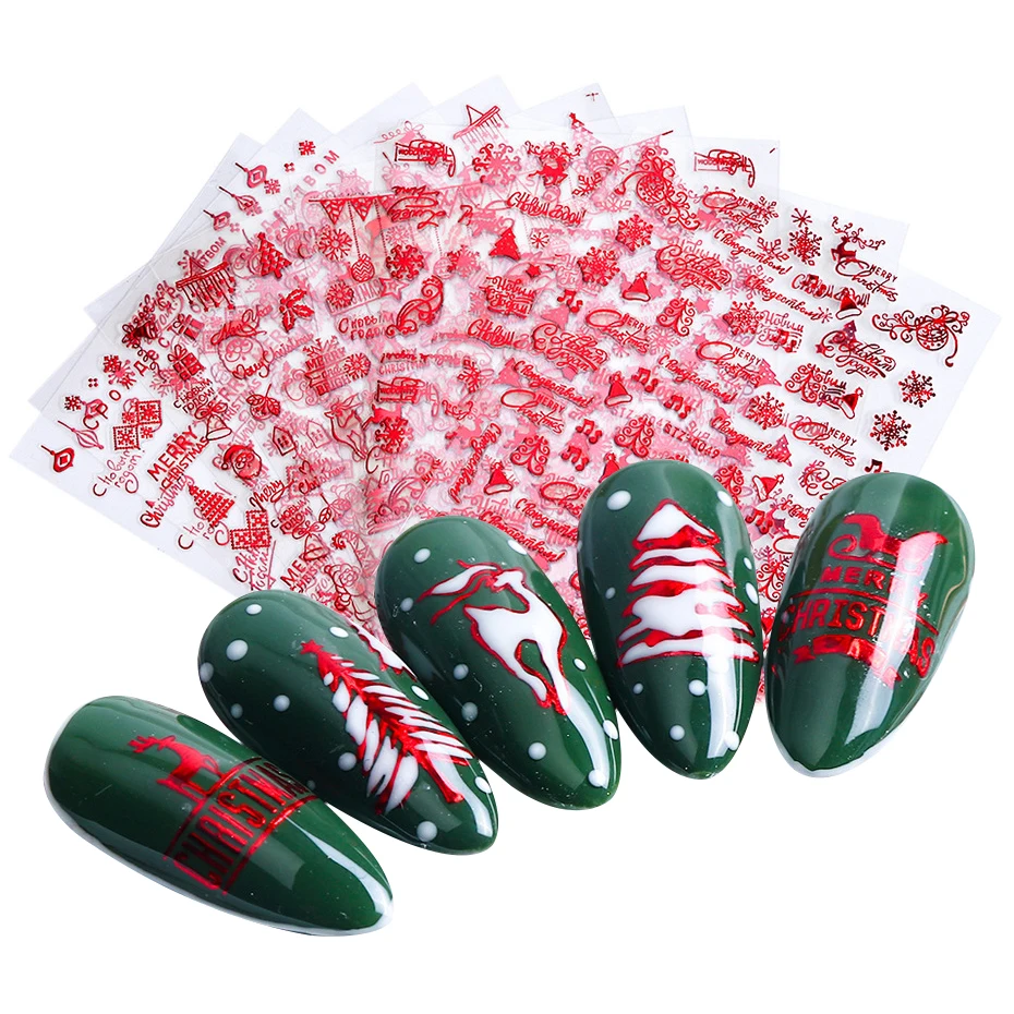 1pc Holographic Red Merry Christmas Nail Art Sticker Shine Glitter Snowflake Elk Santa Claus Slider Winter 3D Nail Decal
1pc Holographic Red Merry Christmas Nail Art Sticker Shine Glitter Snowflake Elk Santa Claus Slider Winter 3D Nail Decal