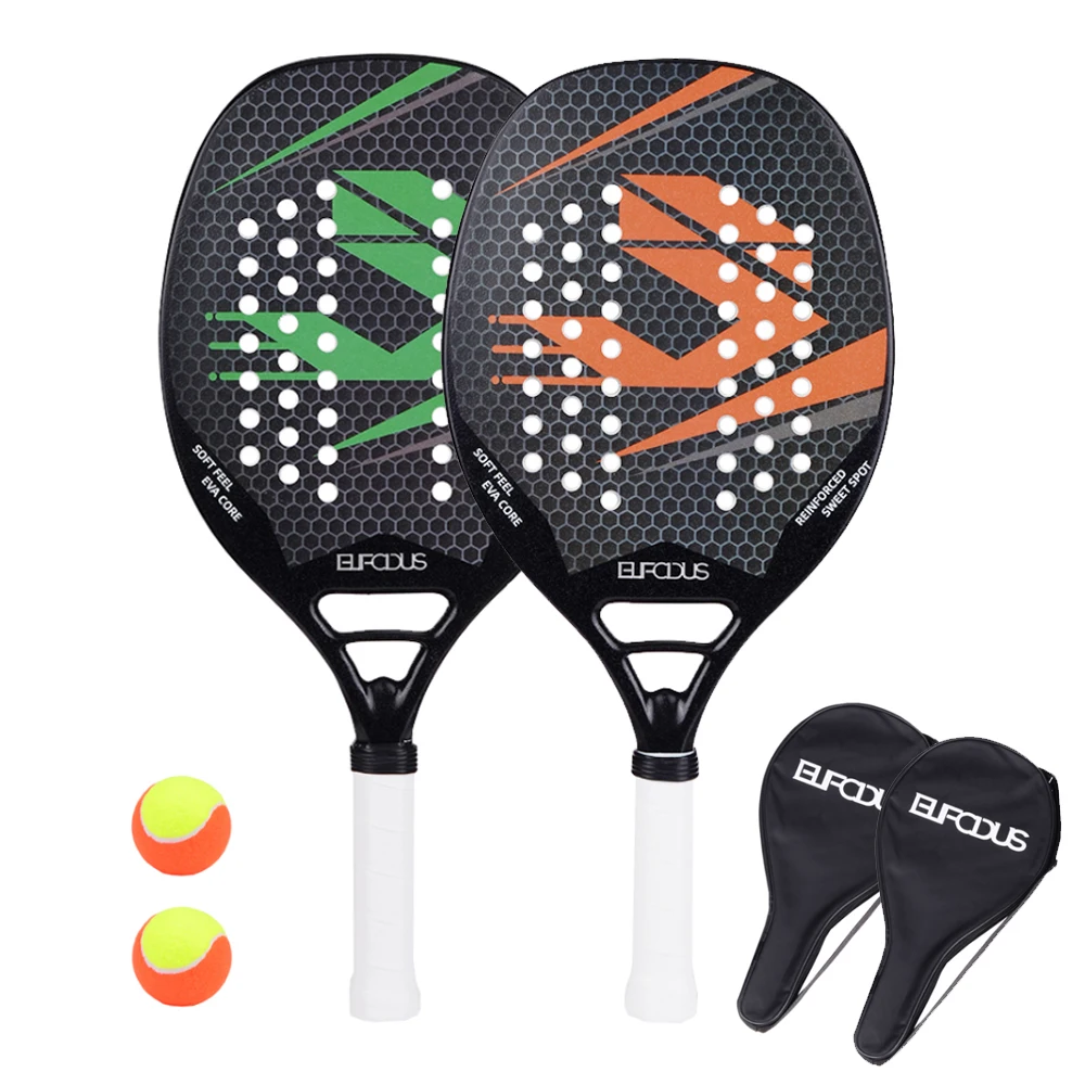 High Quality Carbon and Glass Fiber Beach Tennis Racket Rough Surface Finish Soft Feel with Protective Racquet Cover Bag Ball
High Quality Carbon and Glass Fiber Beach Tennis Racket Rough Surface Finish Soft Feel with Protective Racquet Cover Bag Ball