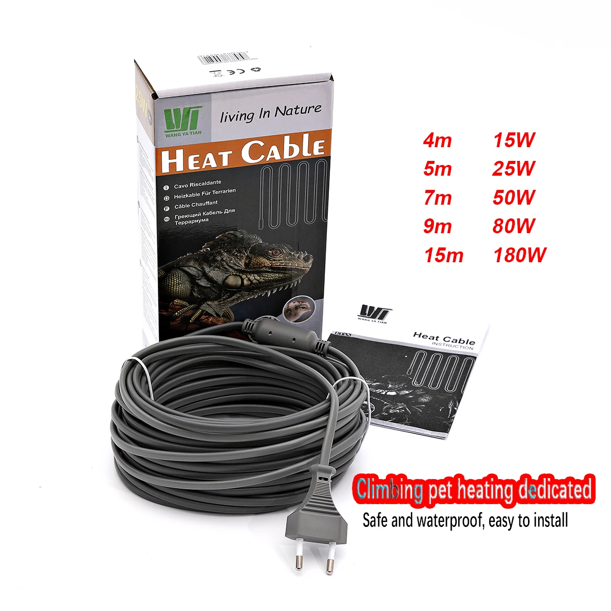 Infrared Silicone Heating Cable for Pets 1.7m Power Cord Reptile Vivarium Propagator Warm Wires15W 50W 25W 80W
Infrared Silicone Heating Cable for Pets 1.7m Power Cord Reptile Vivarium Propagator Warm Wires15W 50W 25W 80W