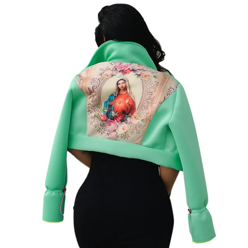 Fashion Printed Turn-down Collar Women's Winter Jacket Coat for Women Long Sleeve Short Crop Top Cardigan Jackets Female Outwear
Fashion Printed Turn-down Collar Women's Winter Jacket Coat for Women Long Sleeve Short Crop Top Cardigan Jackets Female Outwear