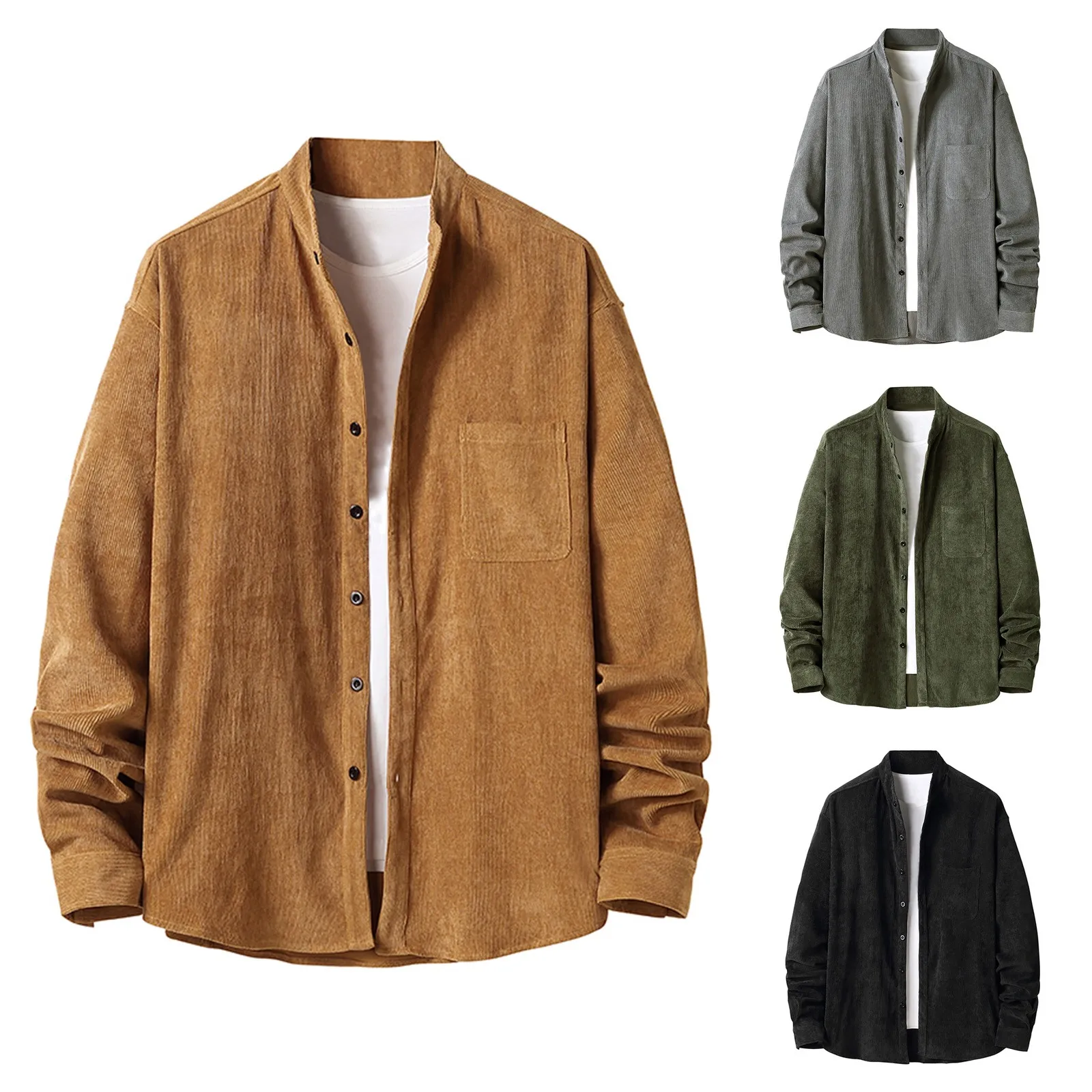 Vintage Corduroy Shirts Men Autumn And Winter Long-sleeved Solid Color Comfortable Shirts Thick Corduroy Shirt With Pockets 2021
Vintage Corduroy Shirts Men Autumn And Winter Long-sleeved Solid Color Comfortable Shirts Thick Corduroy Shirt With Pockets 2021