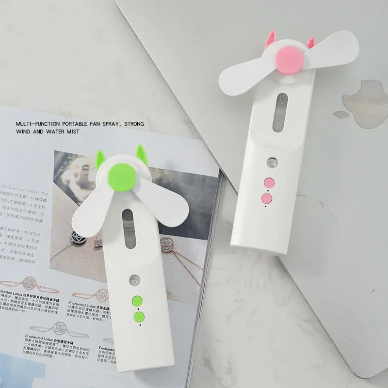 Портативный мини-вентилятор с распылителем воды 2 в 1 зарядка от USB увлажнитель