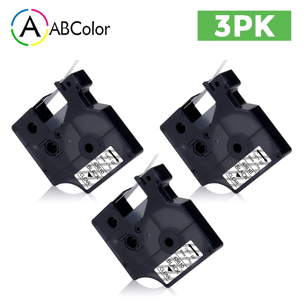 3PK 6mm 43610 Tape Black on Clear Compatible DYMO D1 Tape 43610 Label Printer Ribbon For DYMO LabelManager 160 280 Label Maker
3PK 6mm 43610 Tape Black on Clear Compatible DYMO D1 Tape 43610 Label Printer Ribbon For DYMO LabelManager 160 280 Label Maker