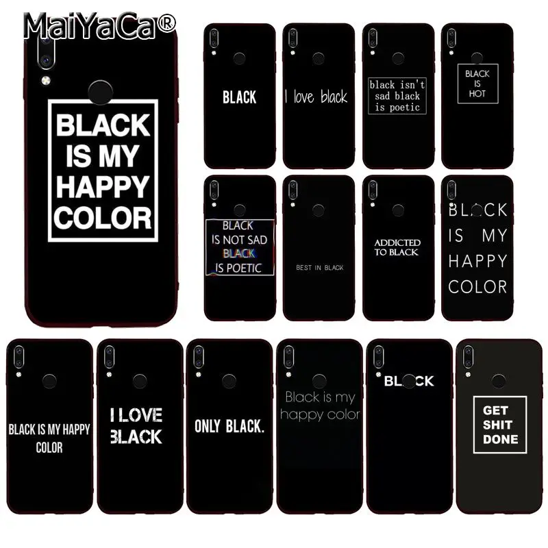 MaiYaCa Black is My Happy Color TV Series Skam чехол для телефона Huawei P20 P30 P20Pro P20Lite P30Lite P Smart P10 9lite |