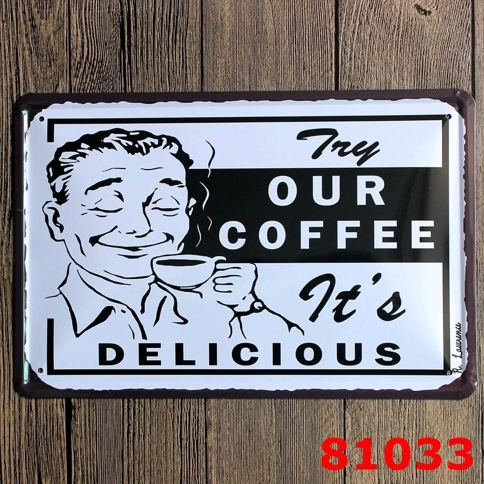 20x30CM Try Our Coffee Bar Pub Home Vintage Retro Poster Cafe Wall Art Decor Metal Tin Sign
20x30CM Try Our Coffee Bar Pub Home Vintage Retro Poster Cafe Wall Art Decor Metal Tin Sign