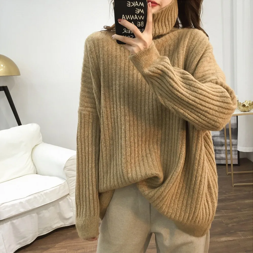 Women Casual Loose Warm Turtlenecks Knitted Pullover Sweaters Autumn Winter High Neck Autumn Winter Pullover
Women Casual Loose Warm Turtlenecks Knitted Pullover Sweaters Autumn Winter High Neck Autumn Winter Pullover