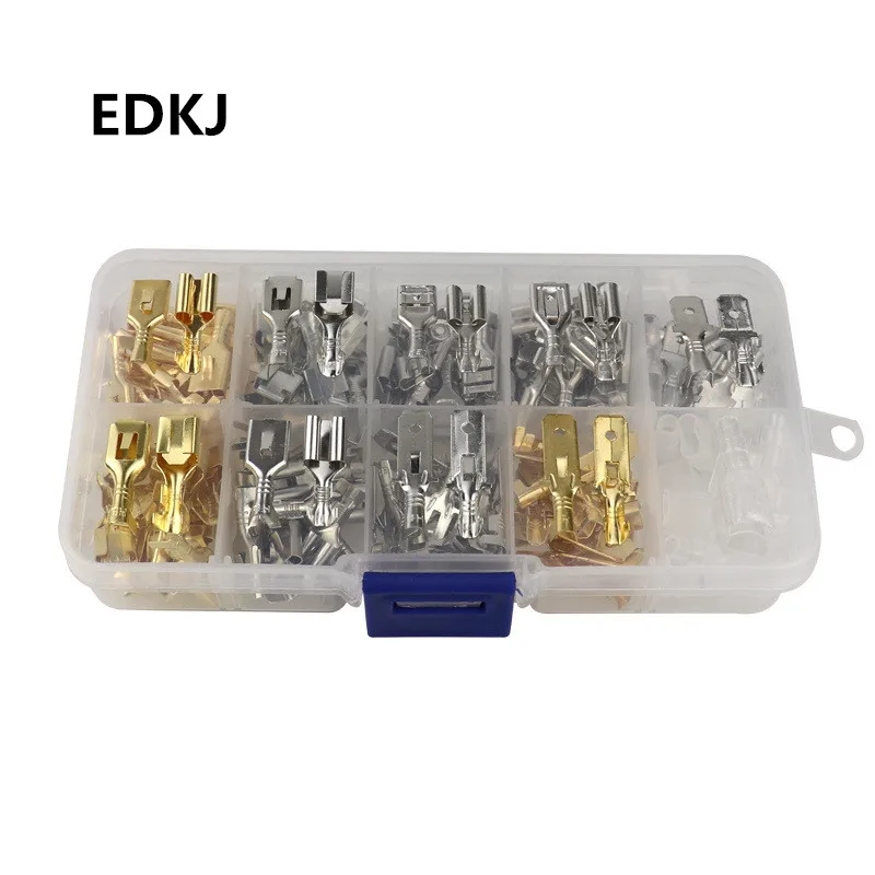 150set 6.3 Plug-in wire cold-press terminal copper plug-in Reed terminal sheet sheath female connector
150set 6.3 Plug-in wire cold-press terminal copper plug-in Reed terminal sheet sheath female connector