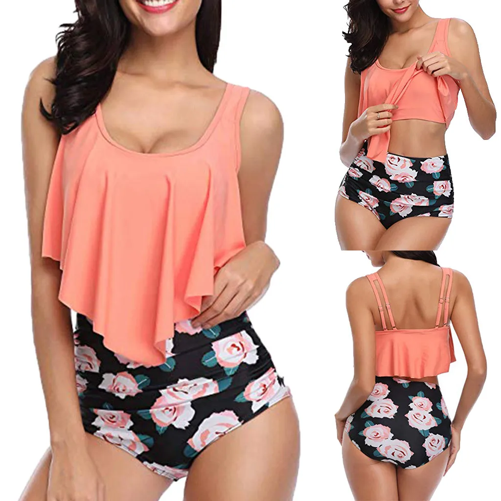 Sexy Bikini Women Bikinis Set Two Piece Plus Size Sexy Backless Halter Floral Printed Swimwear 2020
Sexy Bikini Women Bikinis Set Two Piece Plus Size Sexy Backless Halter Floral Printed Swimwear 2020