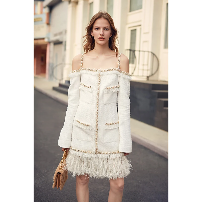 2020 New Arrival High Quality Tweed Dress Women Spring Autumn Long Sleeve Ladies Runway Tassel Designer Wool Mini Dresses Female
2020 New Arrival High Quality Tweed Dress Women Spring Autumn Long Sleeve Ladies Runway Tassel Designer Wool Mini Dresses Female