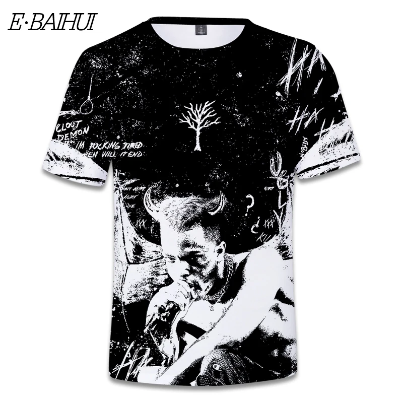 E BAIHUI модная раперская Xxxtentacion 3D футболка мужская хип хоп повседневная с принтом