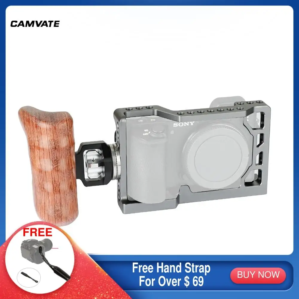 CAMVATE Camera Cage Rig With Rosette Wooden Right Handgrip Only Specially For Sony A6500 (Memory & Battery Card Are Accessible)
CAMVATE Camera Cage Rig With Rosette Wooden Right Handgrip Only Specially For Sony A6500 (Memory & Battery Card Are Accessible)