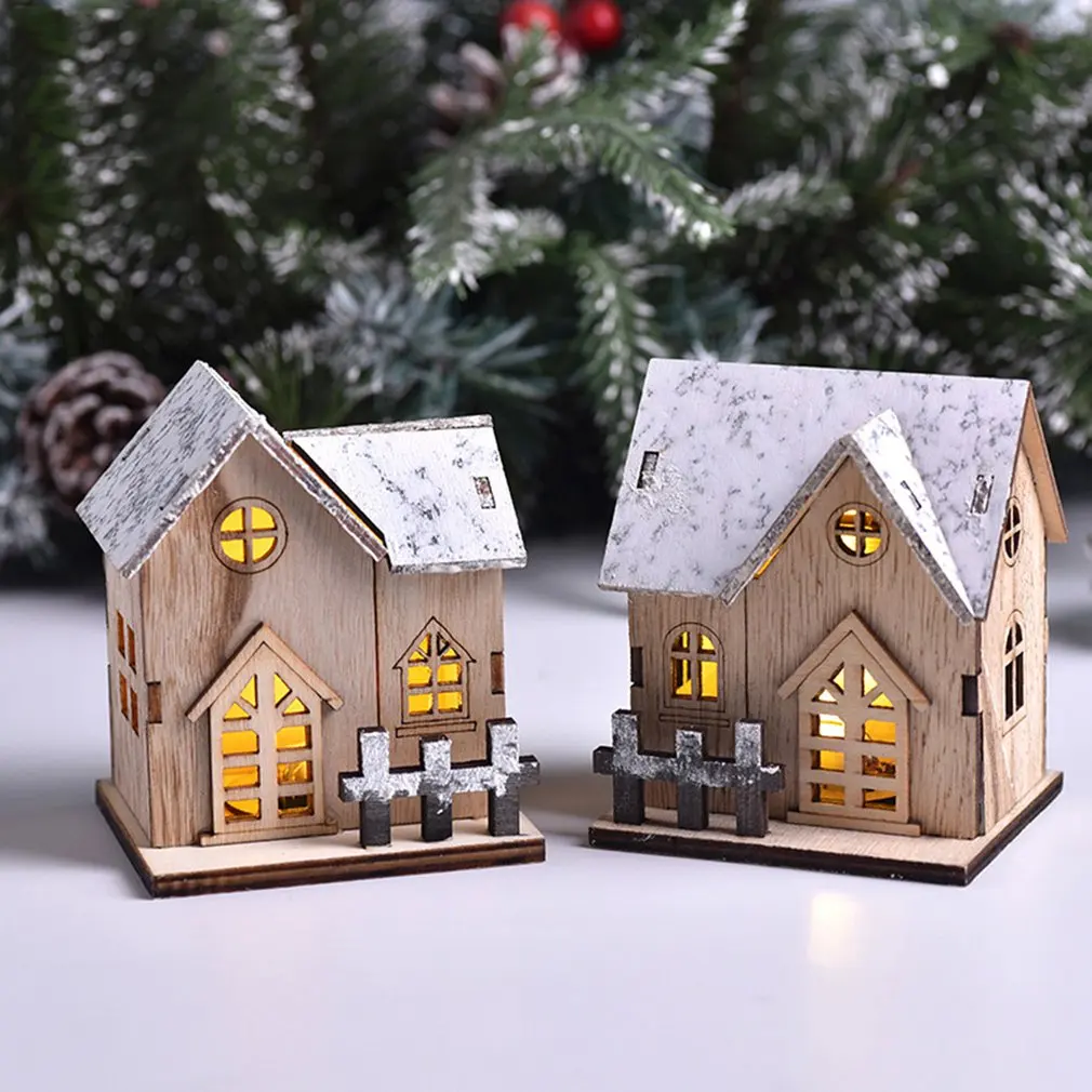 Christmas Wooden LED Light Luminous Small House Hand-made Christmas Desktop Ornaments Home Decoration
Christmas Wooden LED Light Luminous Small House Hand-made Christmas Desktop Ornaments Home Decoration