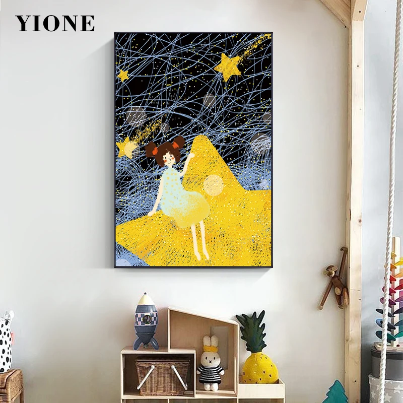 Star Meteor Line Fairy Tale Princess Canvas Paintings Modern Cartoon Wall Art Posters Prints Decoration Pictures for Kids Room
Star Meteor Line Fairy Tale Princess Canvas Paintings Modern Cartoon Wall Art Posters Prints Decoration Pictures for Kids Room