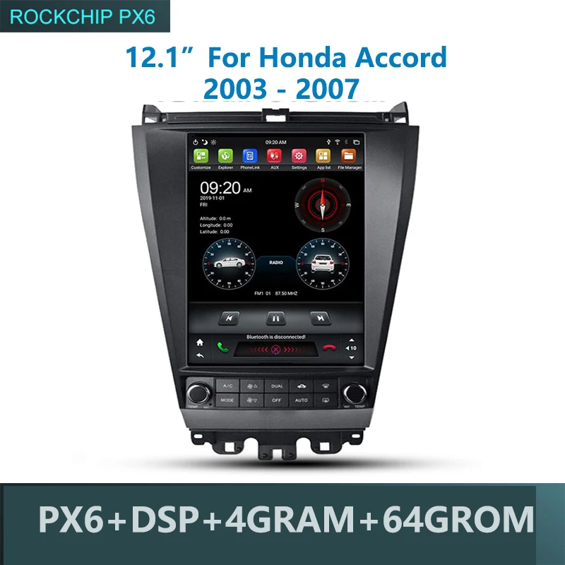 Tesla Car multimedia player DSP IPS PX6 Android 9.0 4GB +64GB GPS RDS Radio WIFI Bluetooth 5.0 for Honda Accord 2003 - 2007
Tesla Car multimedia player DSP IPS PX6 Android 9.0 4GB +64GB GPS RDS Radio WIFI Bluetooth 5.0 for Honda Accord 2003 - 2007