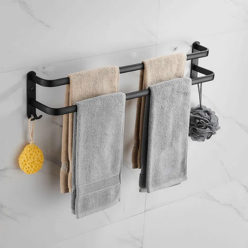 Punch-free Hot Seamless Towel Rack Bathroom Towel Rack Hook Bathroom Rack Single Towel Bar Toilet Wall Hanging Rack G8110