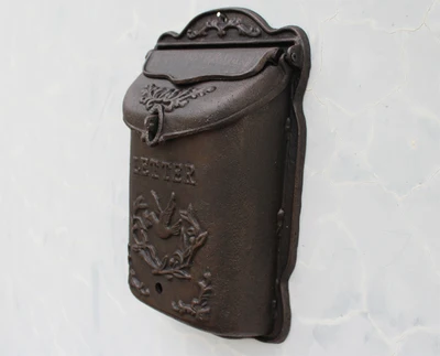 Rural Style Heavy Duty Wall Mounted Cast Iron Mailbox Metal Mail Box Newspaper Letter Post Rustic Postbox Gardon Yard Decor | Дом и сад