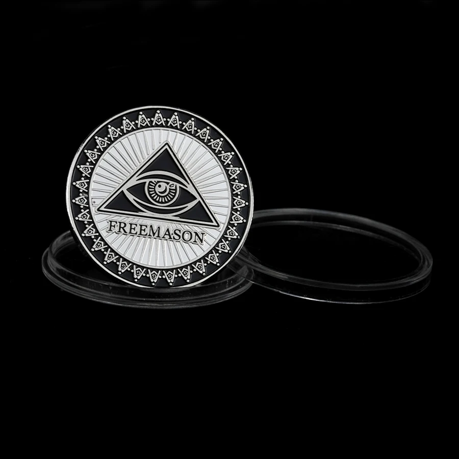 Монета масонская фремасон Серебряная Памятная монета коллекционный сувенир