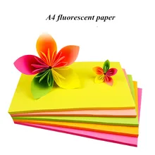 100pcs Color A4 Copy Paper 70g Color Fluorescent Printing Paper Childrens Handmade Paper Crane Love Origami