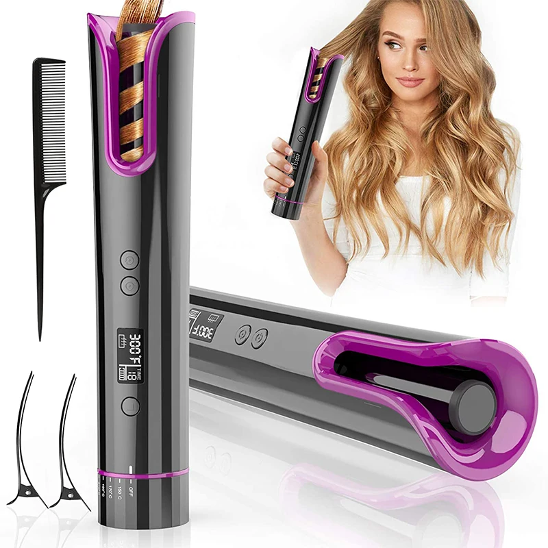 Cordless rechargeable auto hair curler curling machine for women Automatic Curling Iron with Rotating Ceramic BarrelLCD Display
Cordless rechargeable auto hair curler curling machine for women Automatic Curling Iron with Rotating Ceramic BarrelLCD Display