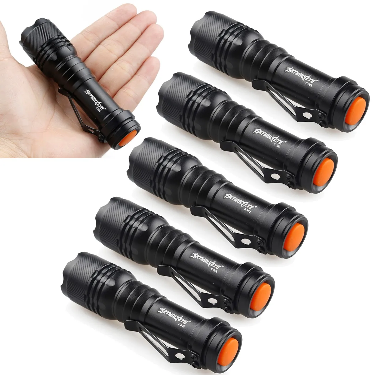 6X mini Q5 7W 1200Lm LED Flashlight Torch Lamp Adjustable Focus Zoom Light with Skid-proof design & waterproof design
6X mini Q5 7W 1200Lm LED Flashlight Torch Lamp Adjustable Focus Zoom Light with Skid-proof design & waterproof design