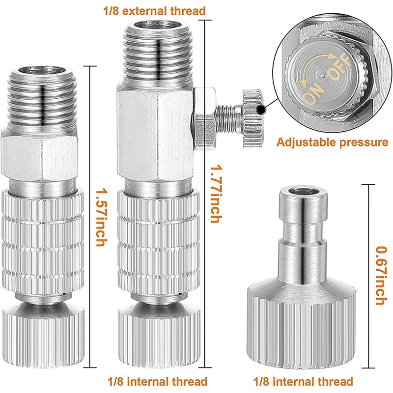 8Pieces Airbrush Adapter Set Airbrush Quick Release Coupling Disconnect Adapter Kit for Air Compressor and Airbrush Hose
8Pieces Airbrush Adapter Set Airbrush Quick Release Coupling Disconnect Adapter Kit for Air Compressor and Airbrush Hose