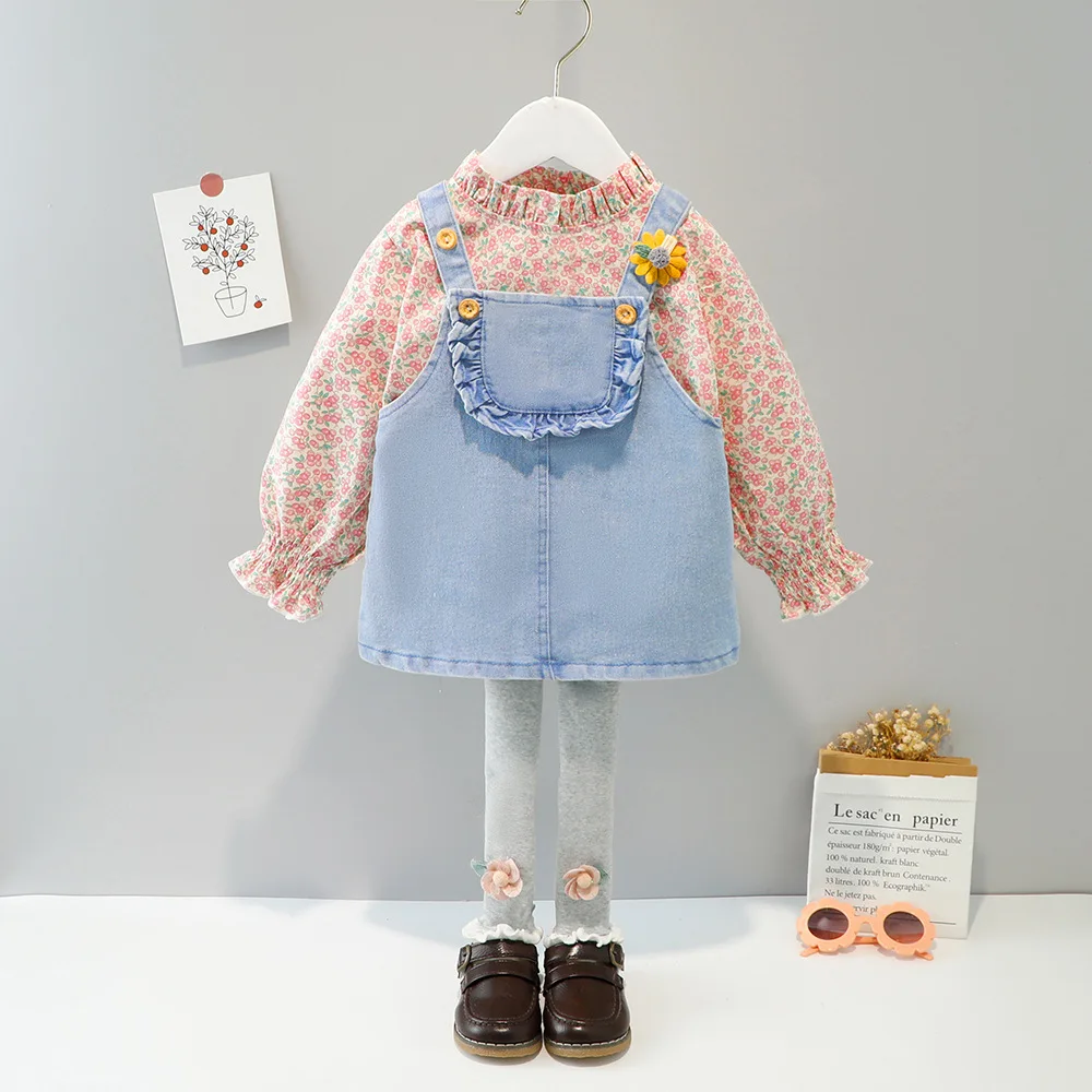 Toddler Girl Clothes Set Spring Newborn Flower Shirt+Denim Dress+Leggings Three Piece Baby Suit Cute Korean Infant Kids Outfits
Toddler Girl Clothes Set Spring Newborn Flower Shirt+Denim Dress+Leggings Three Piece Baby Suit Cute Korean Infant Kids Outfits