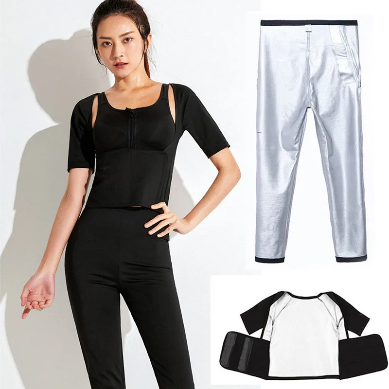 Women Yoga Sauna Suit Short Sleeve Pants Waist Trainer Belt Trimmer Weight Loss Sweat Suit Slimming Body Shaper Fitness Clothes
Women Yoga Sauna Suit Short Sleeve Pants Waist Trainer Belt Trimmer Weight Loss Sweat Suit Slimming Body Shaper Fitness Clothes