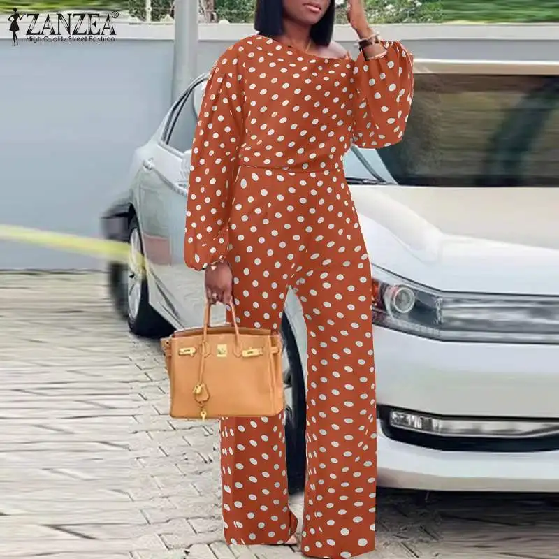 ZANZEA Autumn Women Holiday All-Match Suit 2PCS Puff Sleeve Polka Dots Printed O-Neck Blouse Elastic waist Loose Casual Pants
ZANZEA Autumn Women Holiday All-Match Suit 2PCS Puff Sleeve Polka Dots Printed O-Neck Blouse Elastic waist Loose Casual Pants