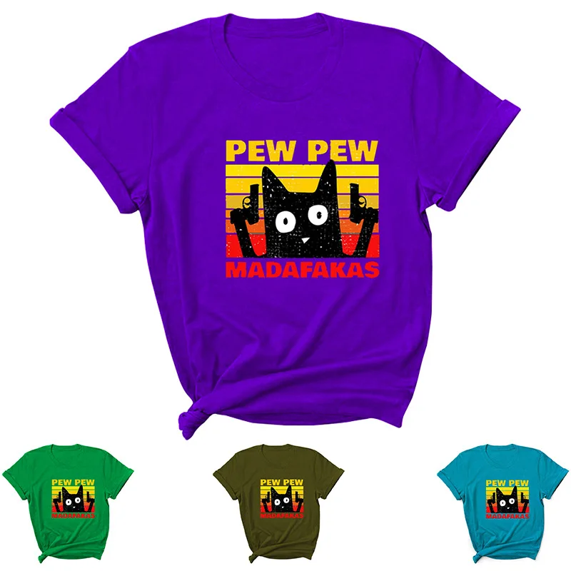 PEW PEW Letter Print Women T Shirt Short Sleeve O Neck Loose Women Tshirt Ladies Tee Shirt Tops Clothes Camisetas Mujer
PEW PEW Letter Print Women T Shirt Short Sleeve O Neck Loose Women Tshirt Ladies Tee Shirt Tops Clothes Camisetas Mujer