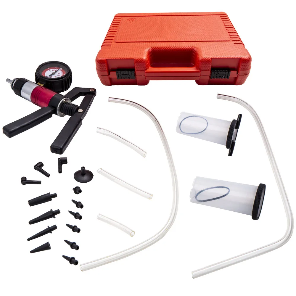 Hand Held Vacuum Pressure Pump Tester Brake Fluid Bleeder Bleeding Adaptors Tool
Hand Held Vacuum Pressure Pump Tester Brake Fluid Bleeder Bleeding Adaptors Tool